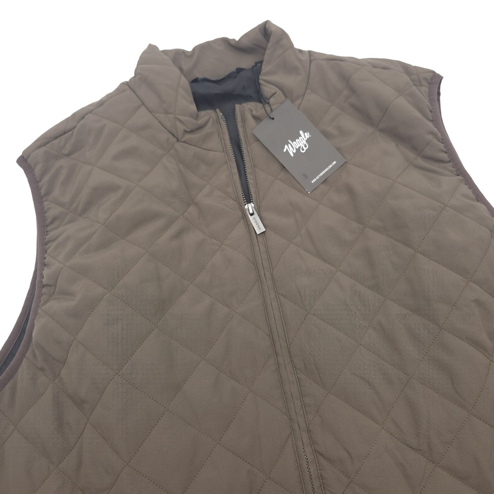 Waggle Men's Size 3XL Quilted Vest Iron Range Full Zip Brown Crosscut NWT $109